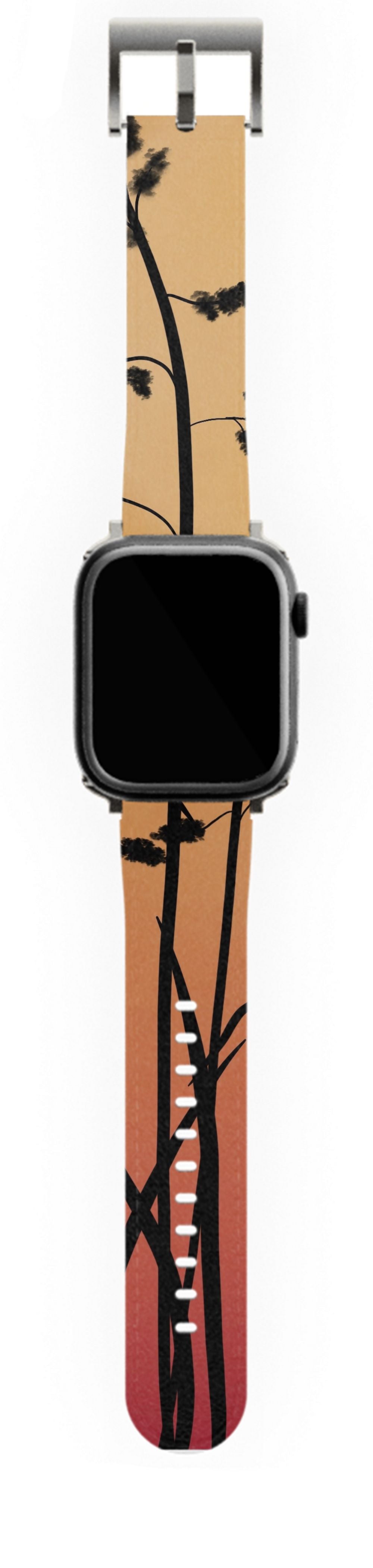 Flowers and Big Sunset Apple Watch Band