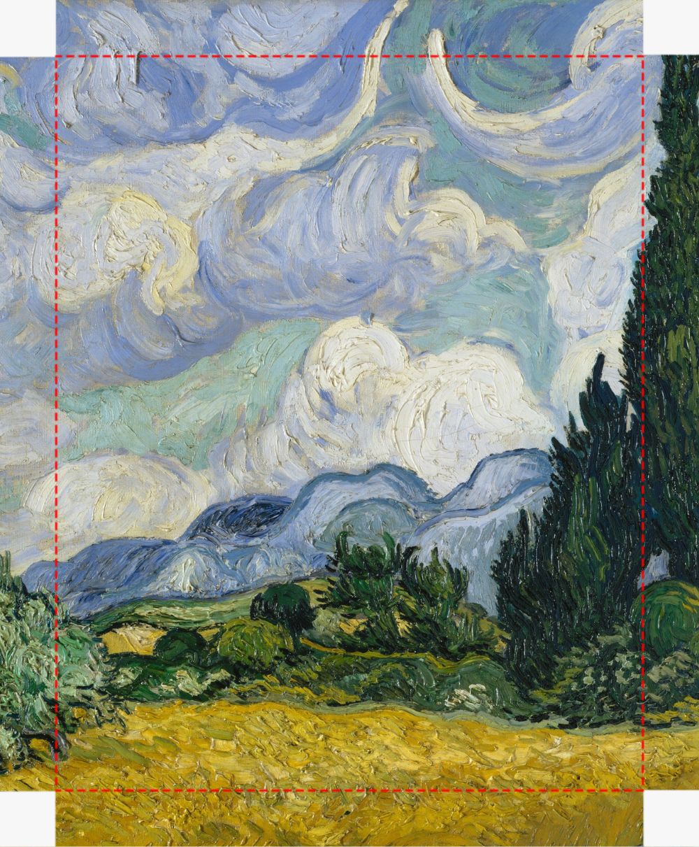 A Wheatfield  With Cypresses