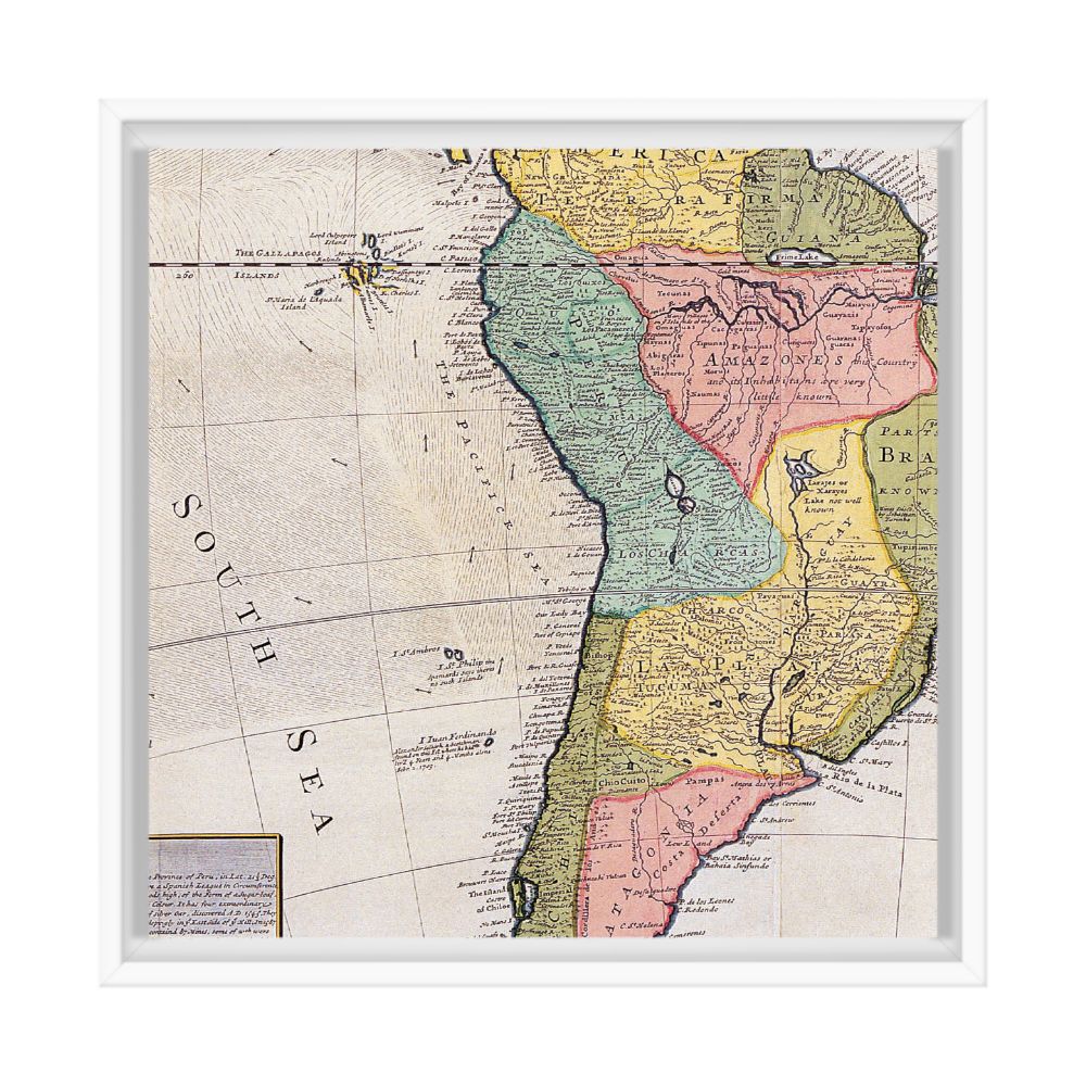 South America Framed Cavas